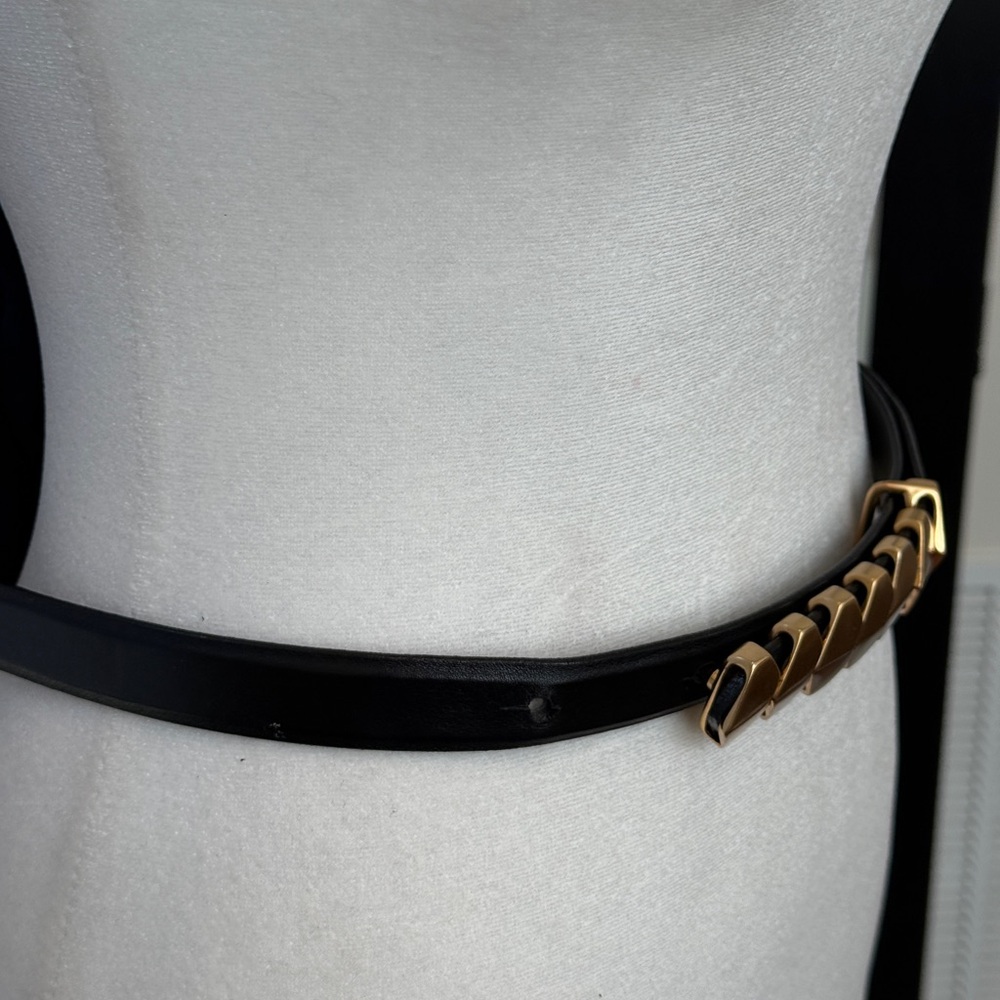 Carlisle black leather & gold variegated 7 piece buckle size large - Picture 3 of 12